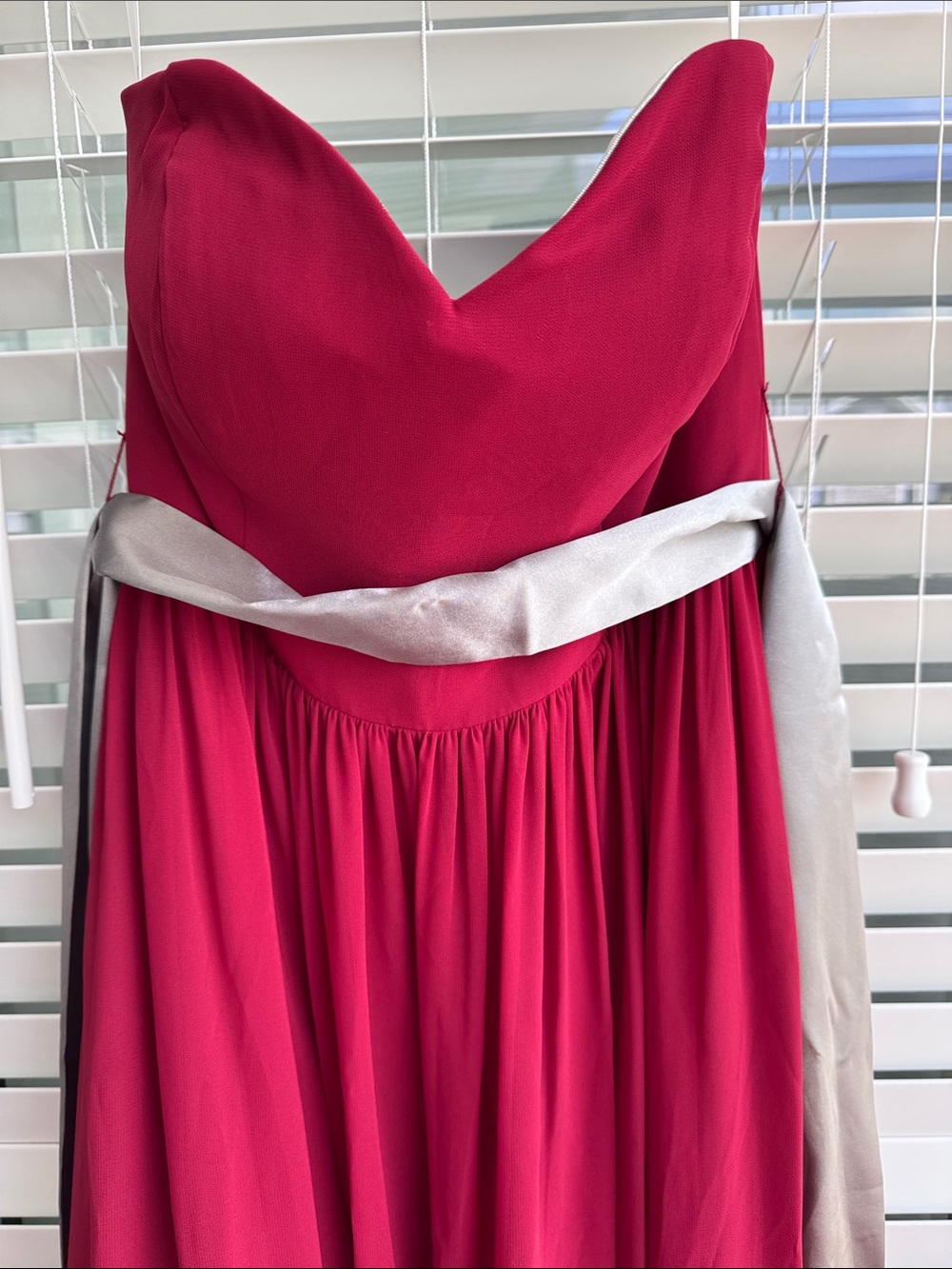 Azazie Raspberry Strapless Formal Gown - Picture 7 of 11